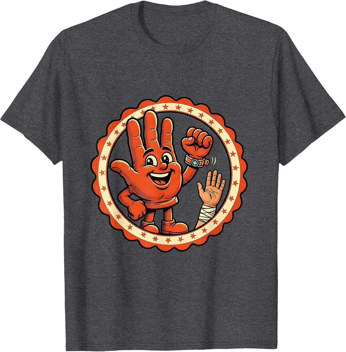 Men's Occupational Therapist and Patient High Five T-Shirt - Dark Heather Grey