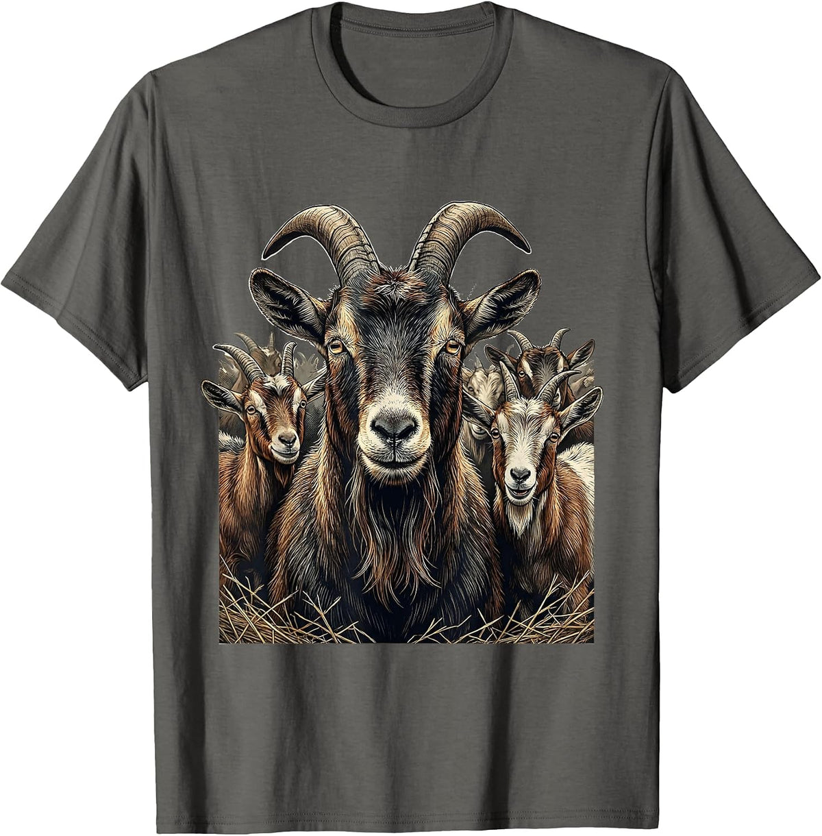 Goat Herd Funny Farm Animal Lover Gift T-Shirt - Asphalt Grey