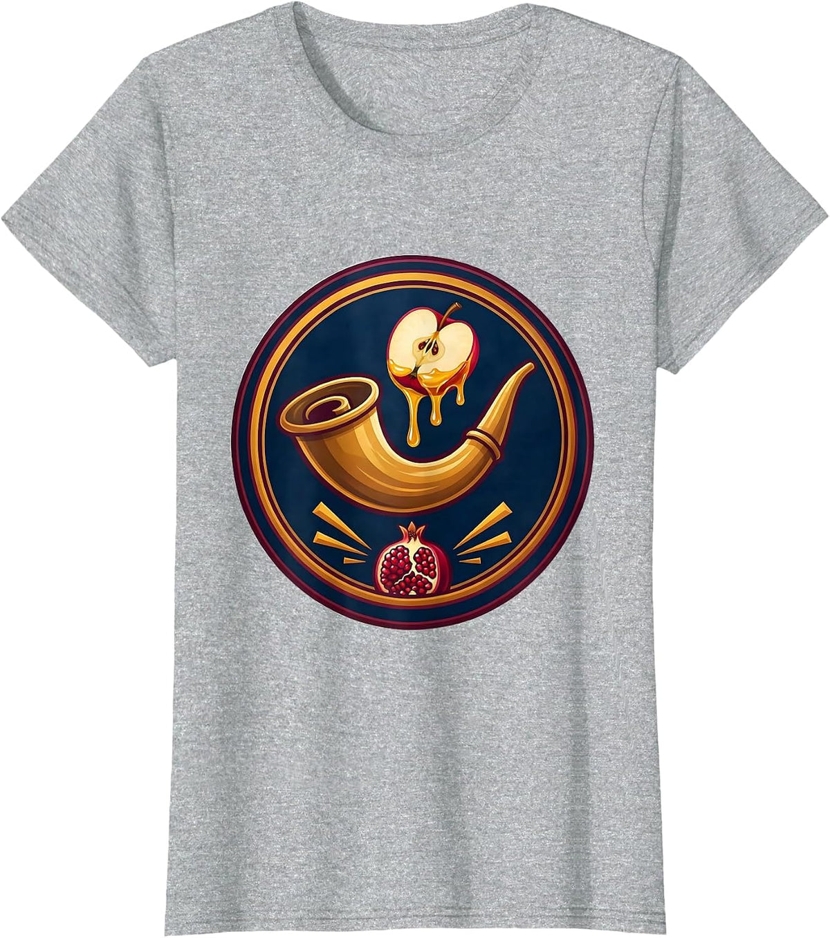 Women's Sealed Shield Badge Rosh Hashanah Jewish New Year T-Shirt - Heather Grey