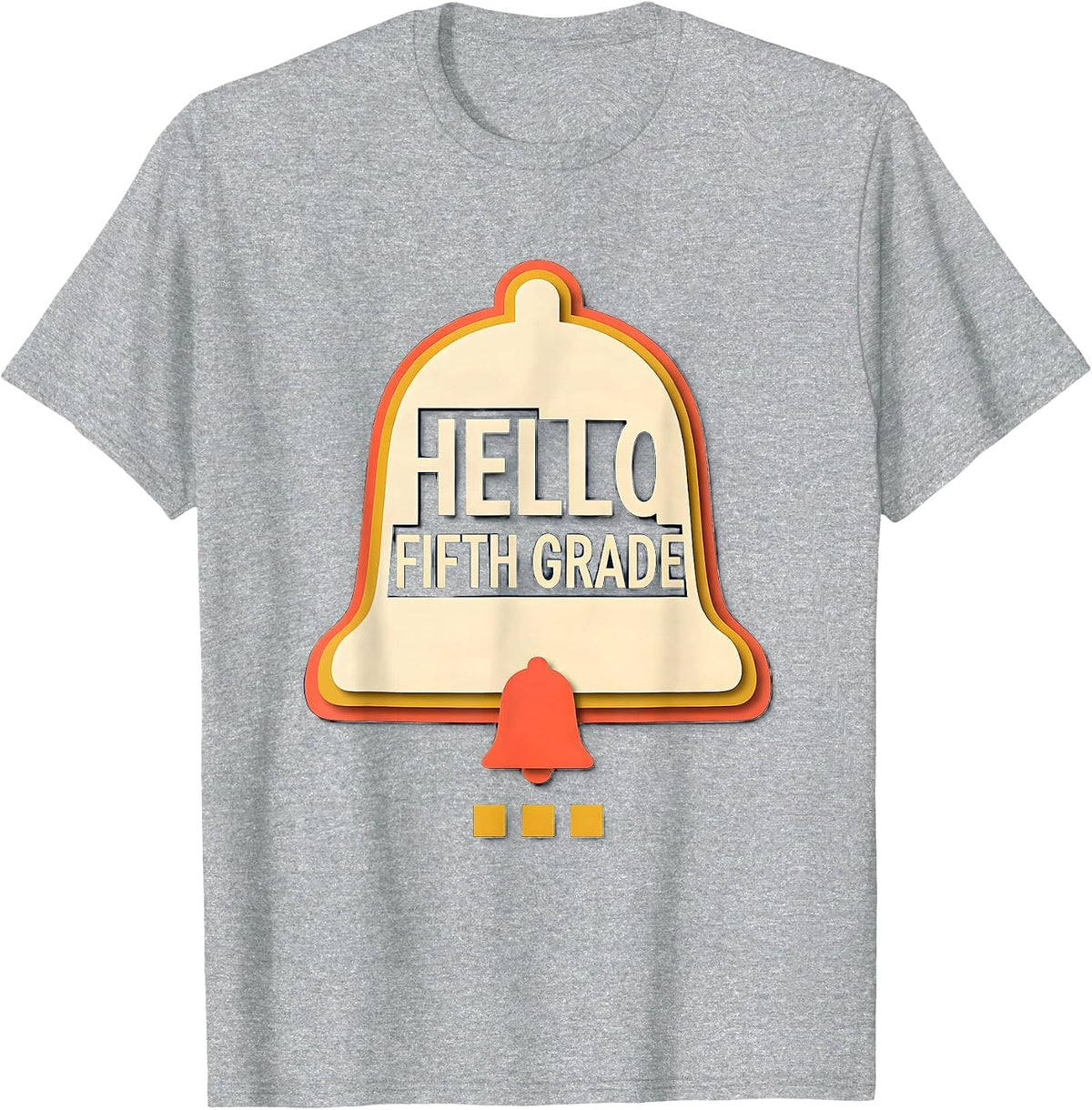 Men's Hello, Fifth Grade Retro Groovy Back To School Teacher T-Shirt - Heather Grey
