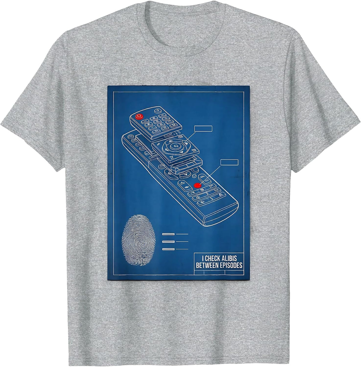 Men's I Check Alibis Between Episodes Funny True Crime Fan Podcast T-Shirt - Heather Grey