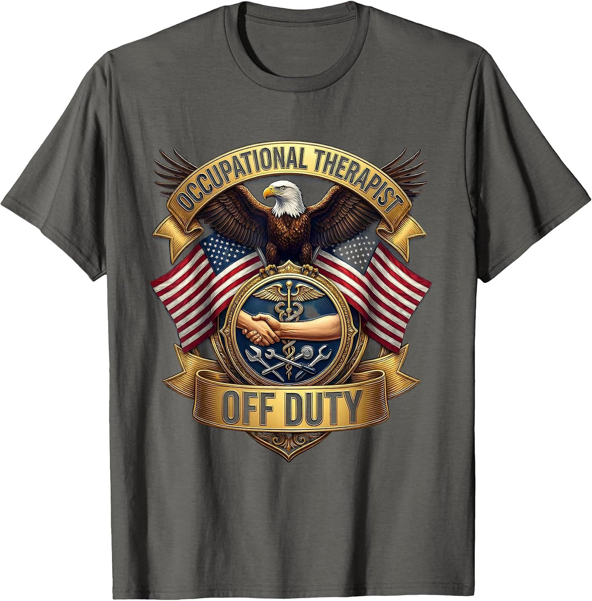 Men's Occupational Therapist Off Duty Fun OT Design T-Shirt - Asphalt Grey