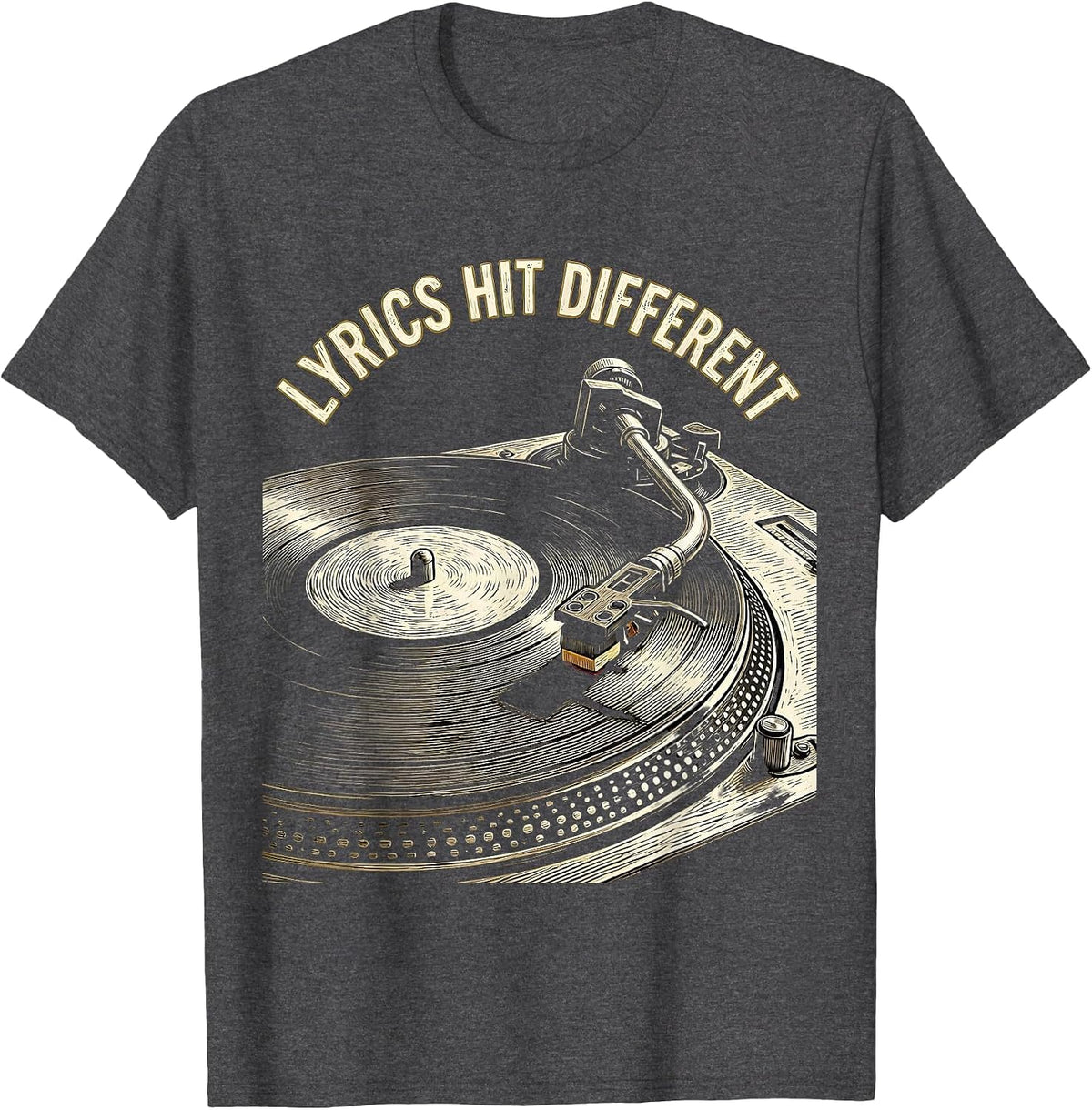 Lyrics Hit Different Hip Hop Music Design T-Shirt - Dark Heather Grey