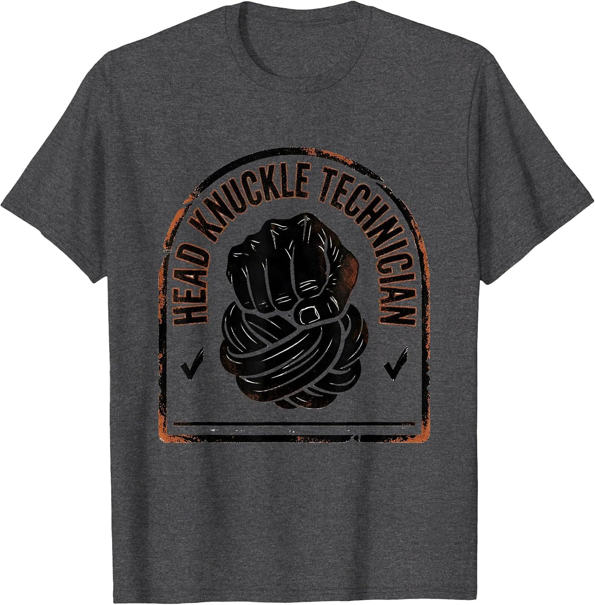 Head Knuckle Technician Funny Massage Therapist Occupational T-Shirt - Dark Heather Grey