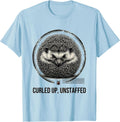 Men's Curled Up, Unstaffed Funny Hedgehog Lover Quirky Humor T-Shirt - Baby Blue