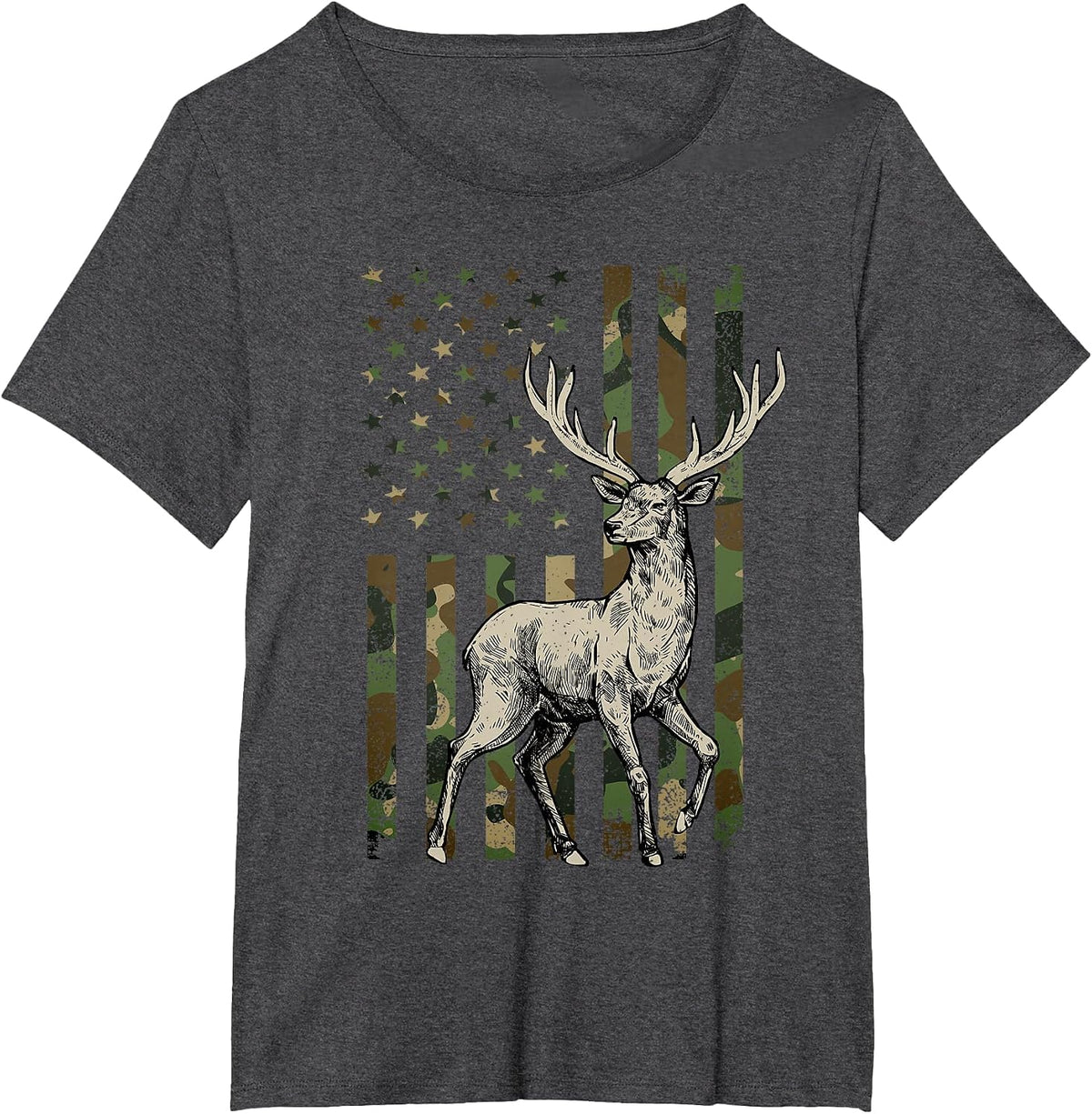 Deer Hunting Art for Men Women Wildlife Hunting Deer Hunter T-Shirt - Dark Heather Grey
