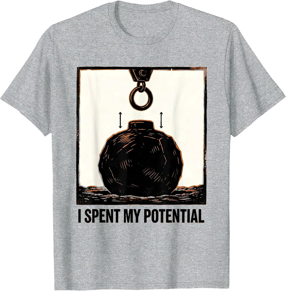 Men's I Spent My Potential Funny Physics Pun Humor T-Shirt - Heather Grey