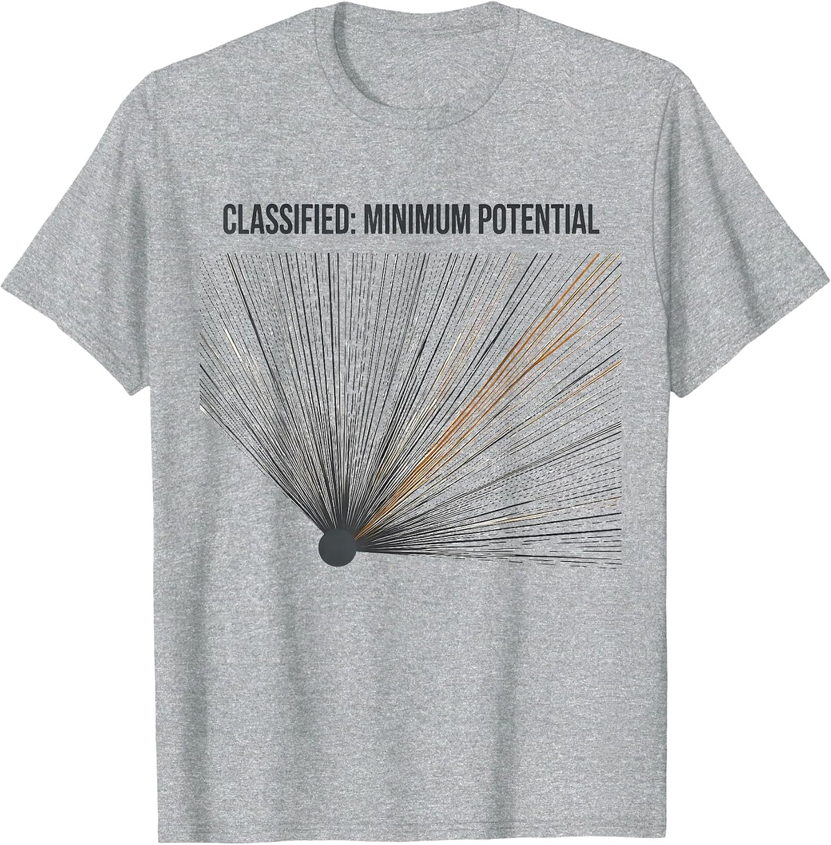 Men's Classified: Minimum Potential Funny Physics Pun Humor T-Shirt - Heather Grey