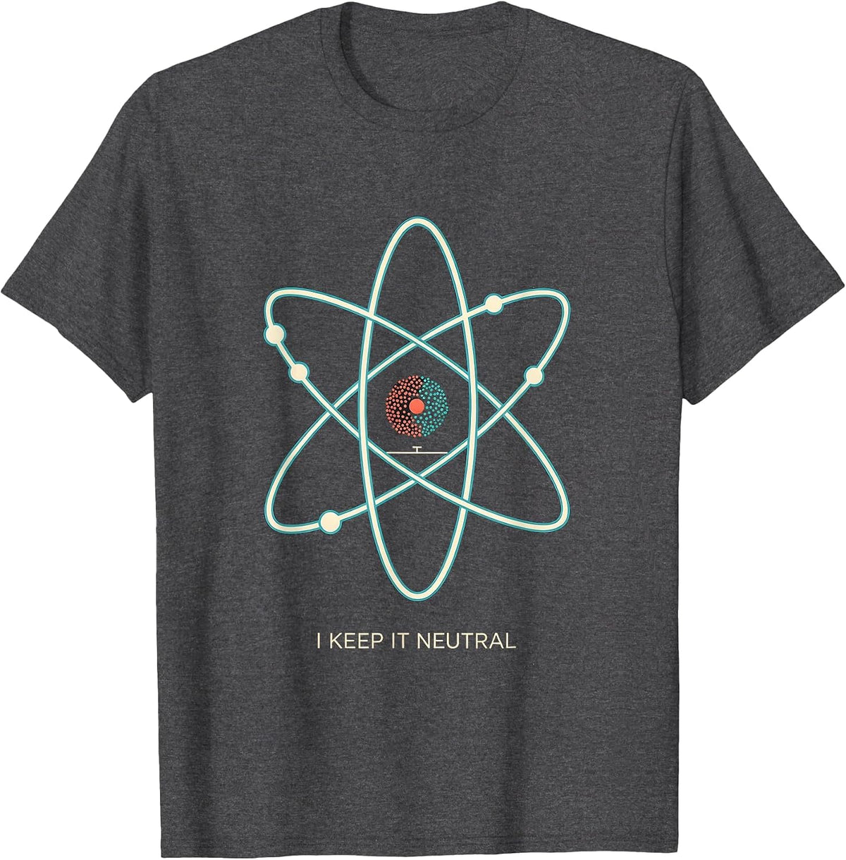 Men's I Keep It Neutral Funny Chemistry Science Nerd Humor Gift T-Shirt - Dark Heather Grey