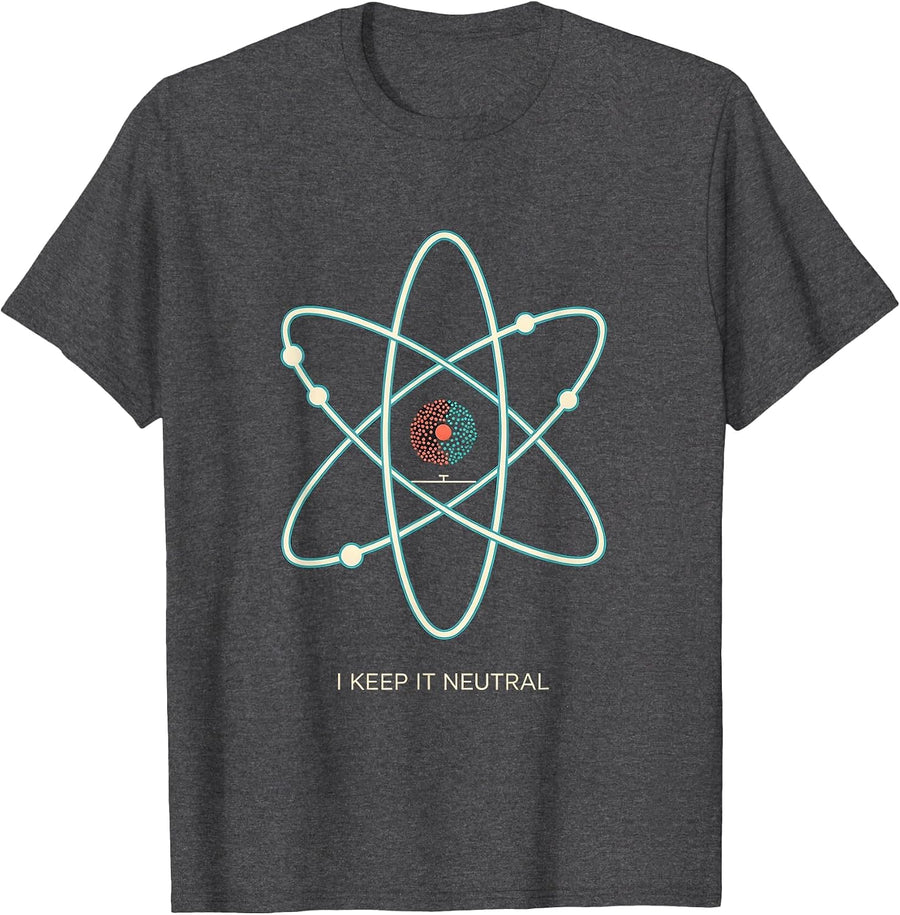Men's I Keep It Neutral Funny Chemistry Science Nerd Humor Gift T-Shirt - Dark Heather Grey