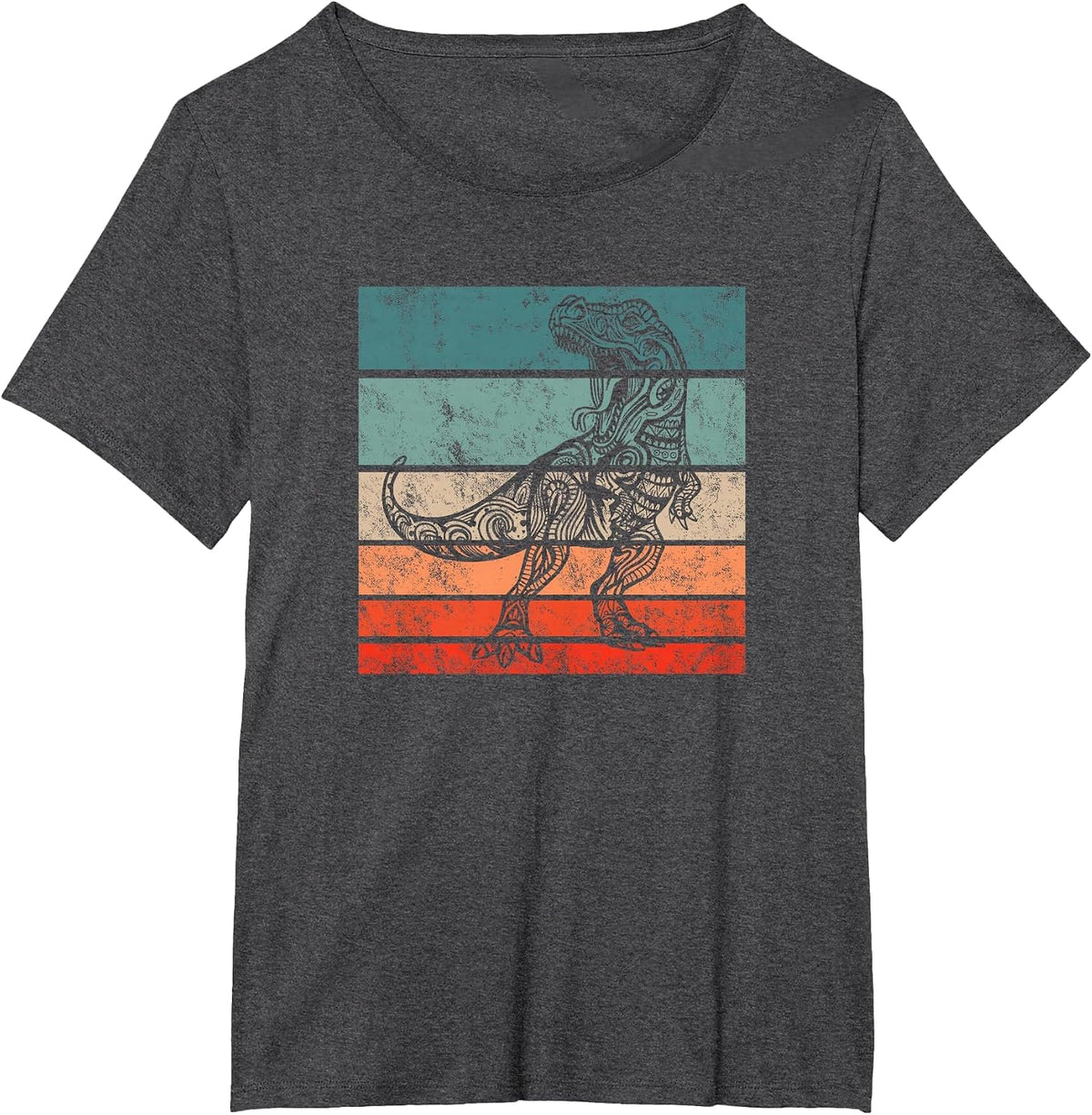 T-Rex Dinosaur Prehistoric Graphic Art Men T-Shirt - Dark Heather Grey