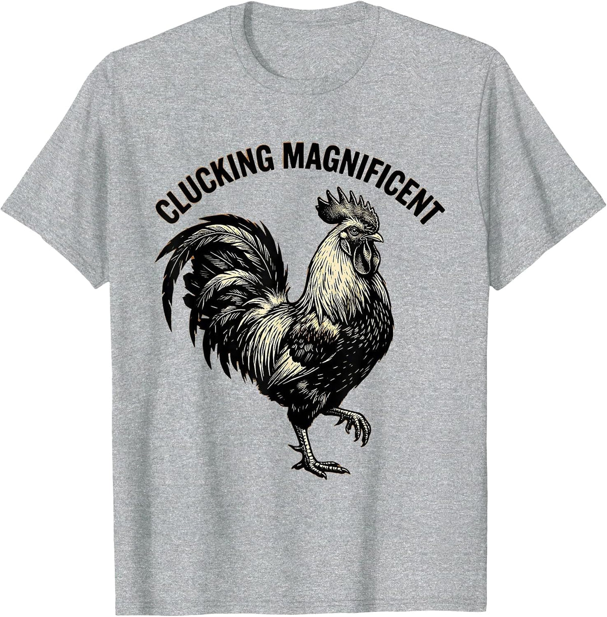 Men's Clucking Magnificent Chicken Graphic Design T-Shirt - Heather Grey
