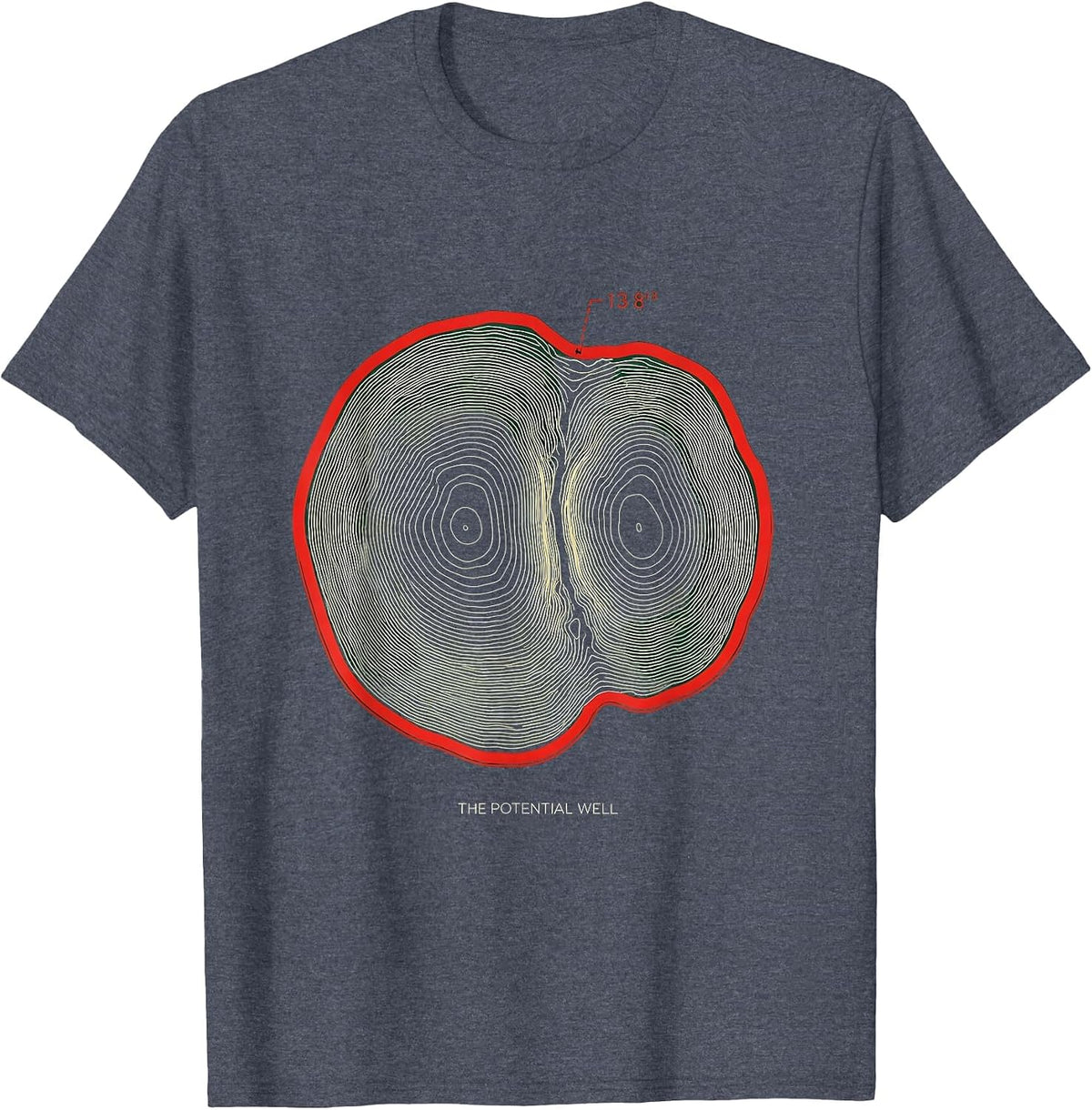 The Potential Well Quantum Physics Science Enthusiast Nerdy T-Shirt - Heather Blue