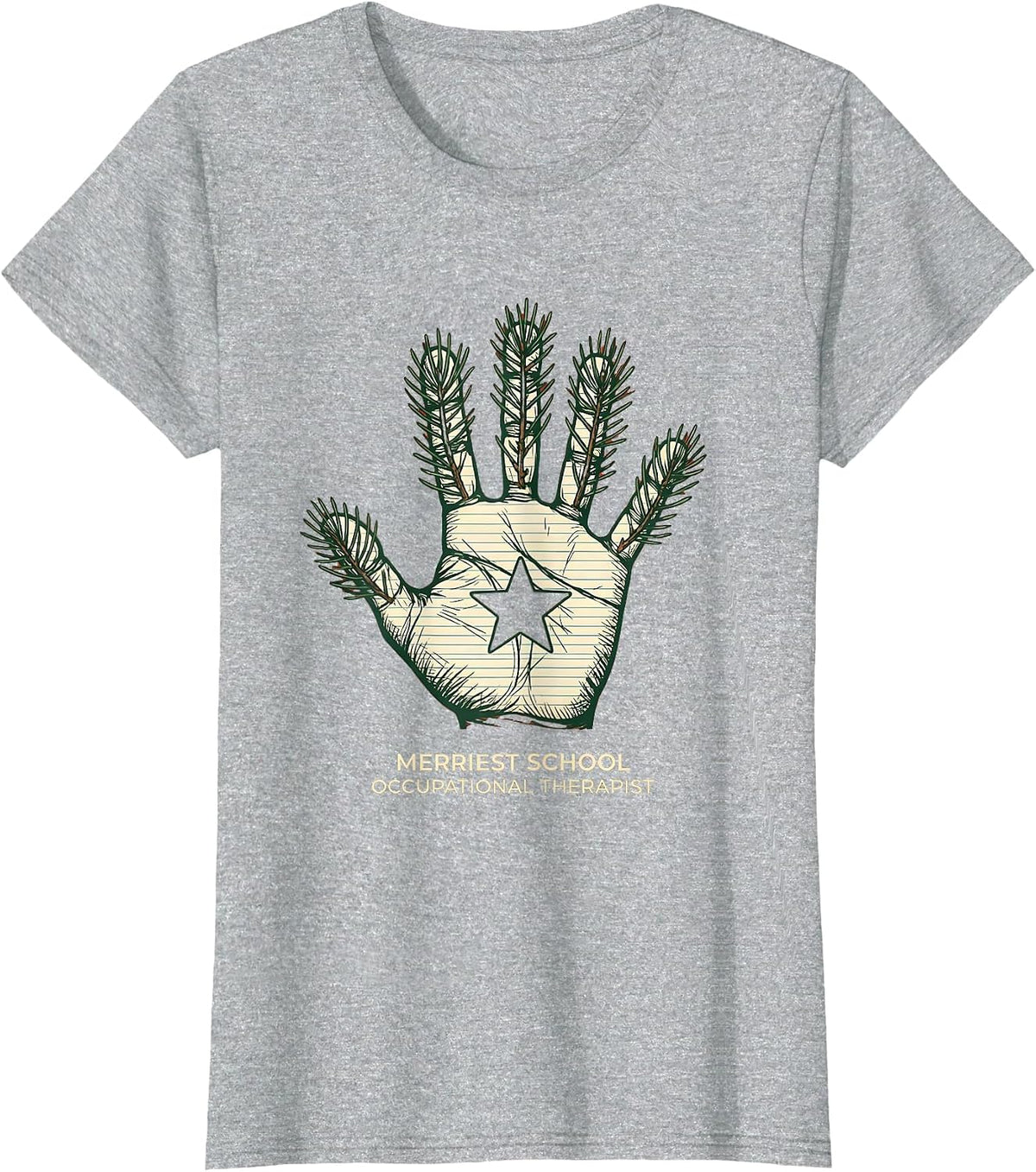 Merriest School Occupational Therapist Funny Teacher T-Shirt - Heather Grey