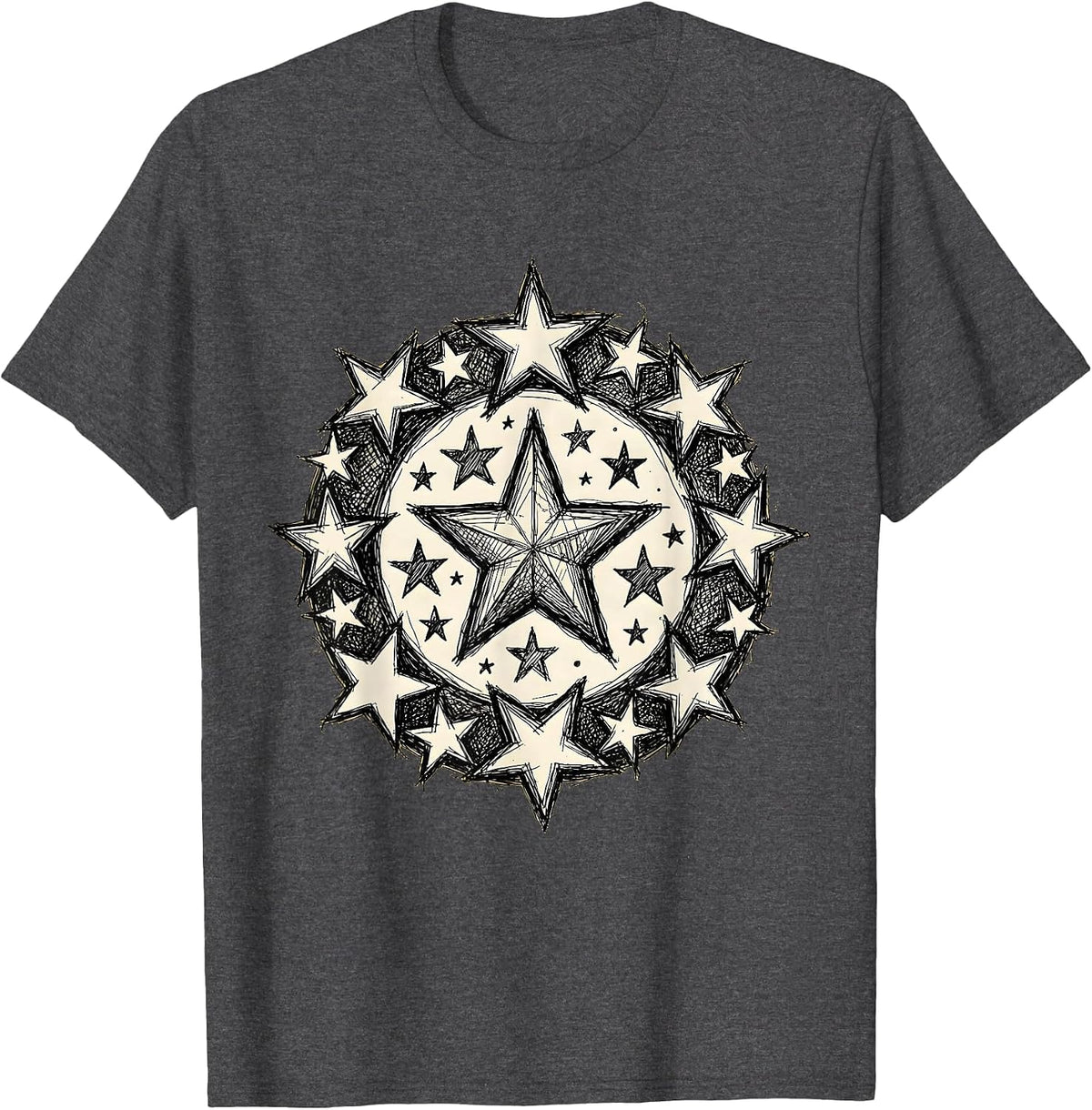 4th Grade Teacher Gold Star Bulletin Board T-Shirt - Dark Heather Grey