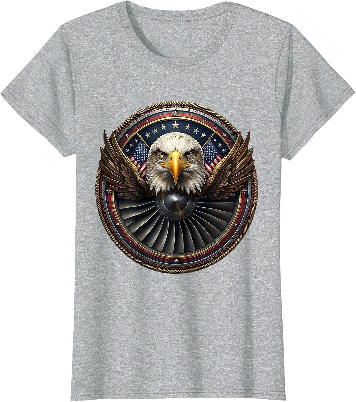 Women's Jet Engine Turbine Blades Close-Up Air Force T-Shirt - Heather Grey