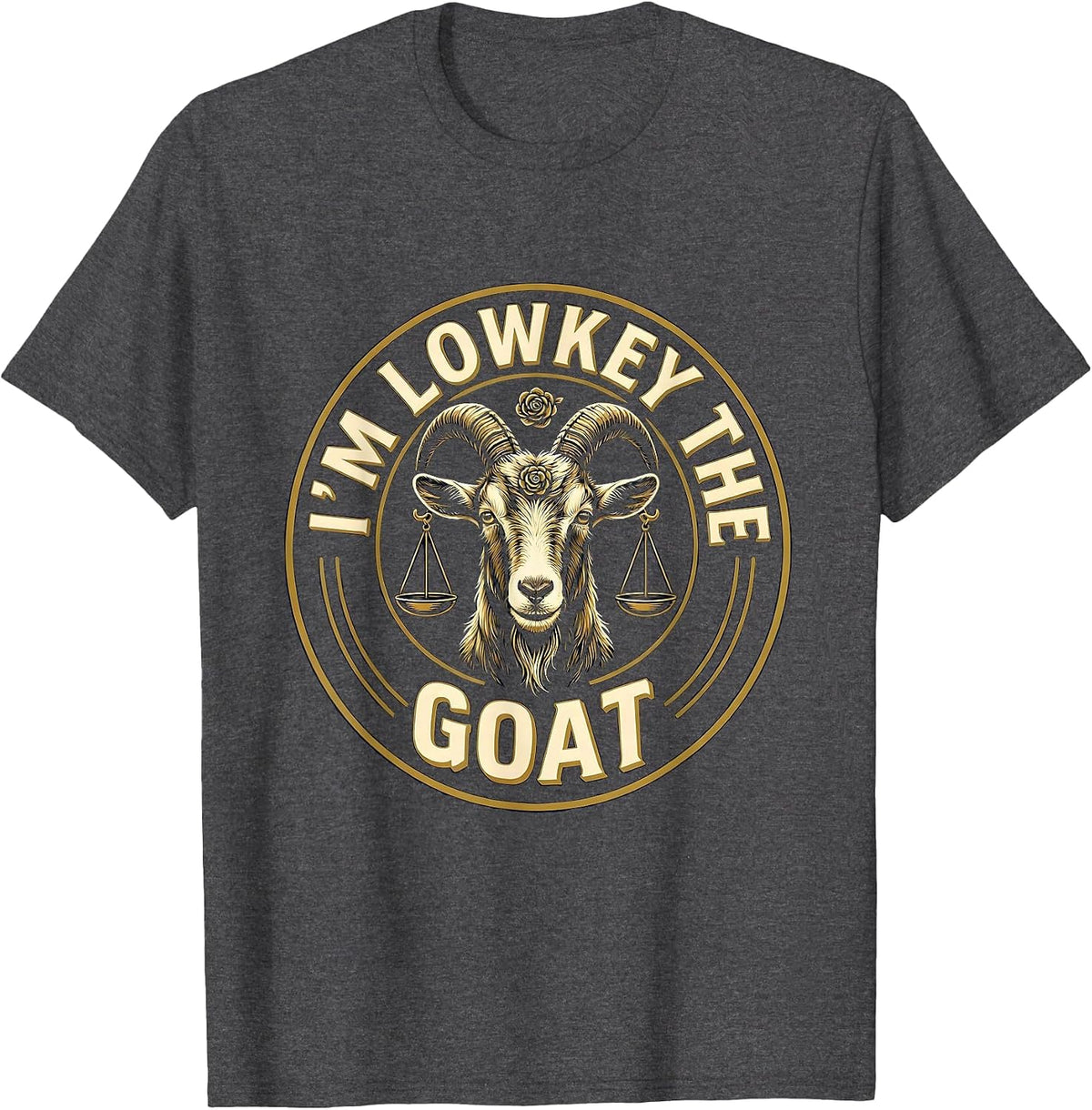 Men's I'm Lowkey The GOAT Funny Goat Pun Sports Fan Farm Animal T-Shirt - Dark Heather Grey