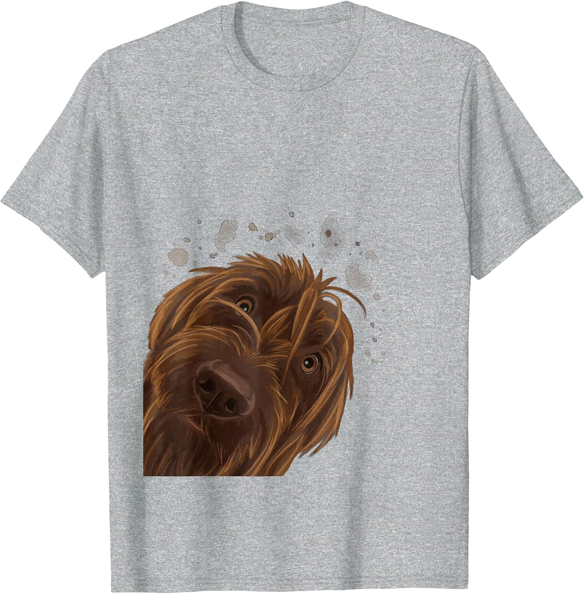 Funny Curious Dog Wirehaired Pointing Griffon T-Shirt - Heather Grey
