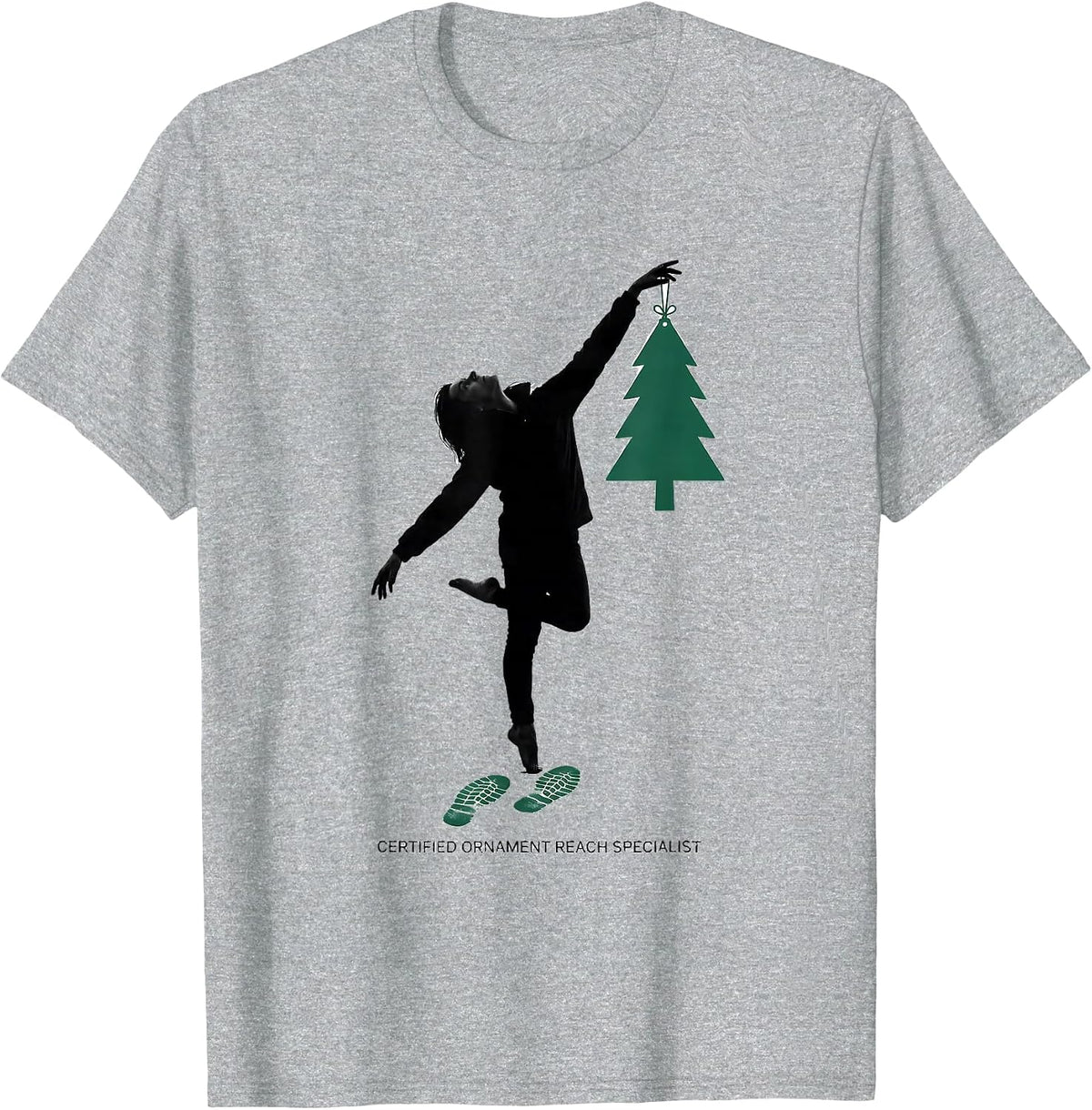 Men's Certified Ornament Reach Specialist Funny Physical Therapist T-Shirt - Heather Grey