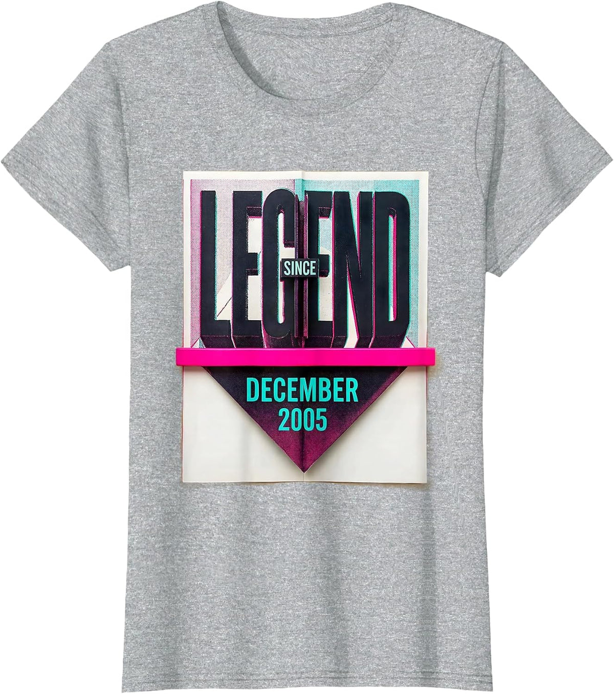 Women's Legend Since December 2005 Vintage Birthday Gift Keepsake T-Shirt - Heather Grey