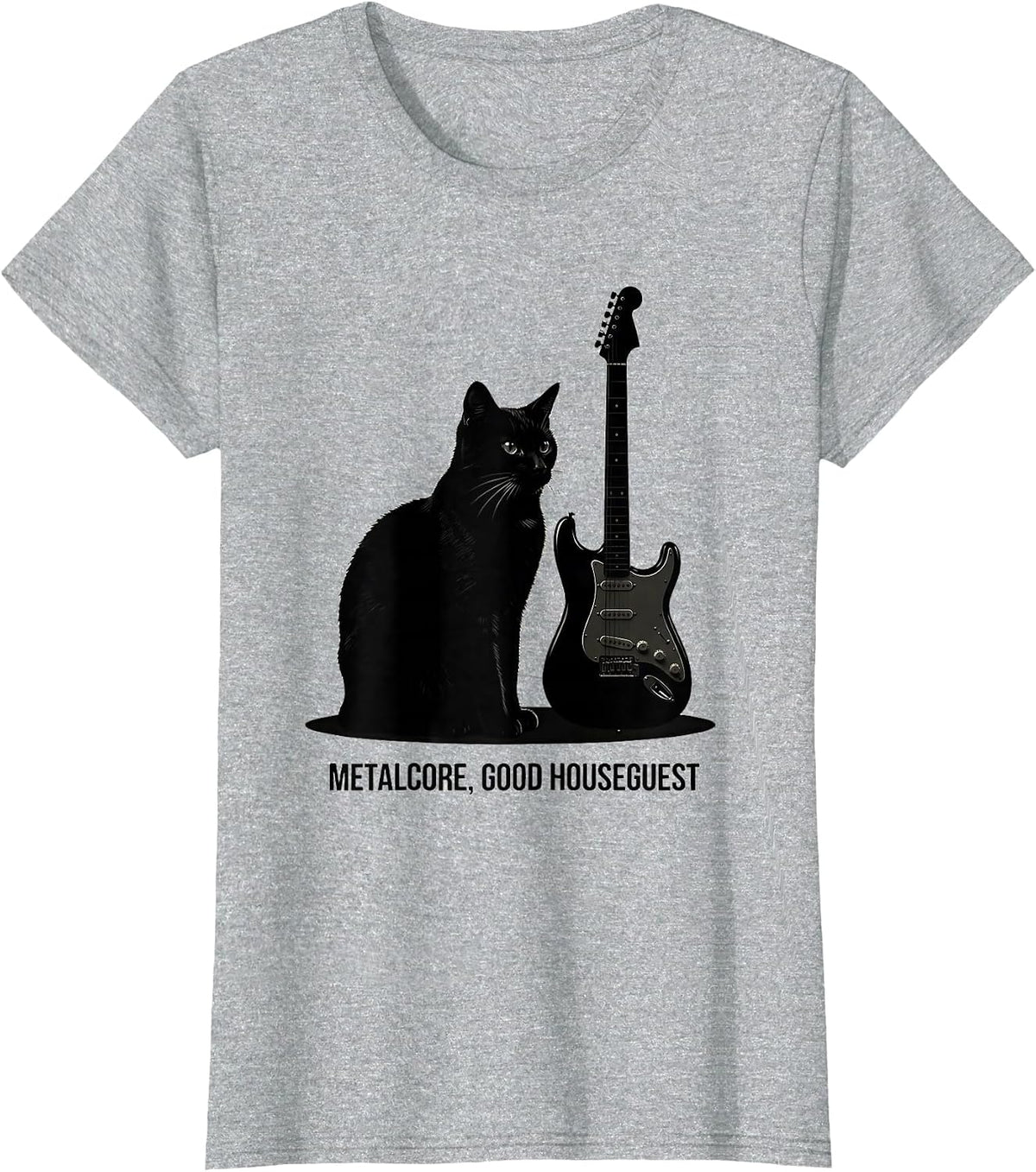 Metalcore, Good Houseguest Funny Metal Fan Heavy Metal Humor T-Shirt - Heather Grey