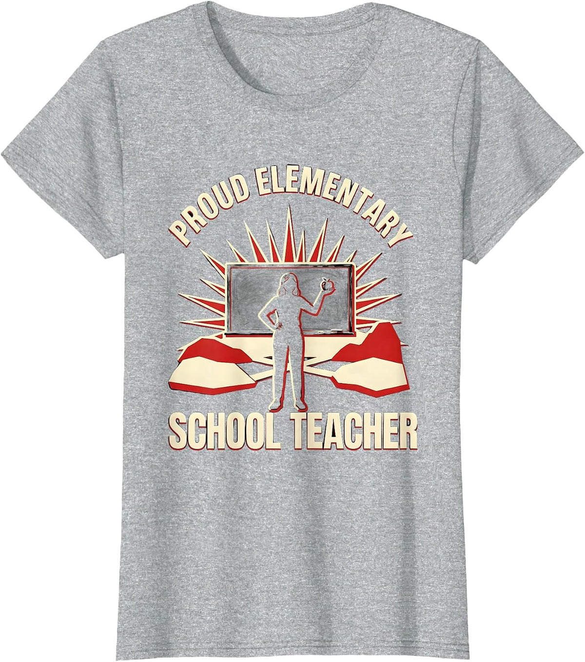 Women's Proud Elementary School Teacher Graphic Design T-Shirt - Heather Grey