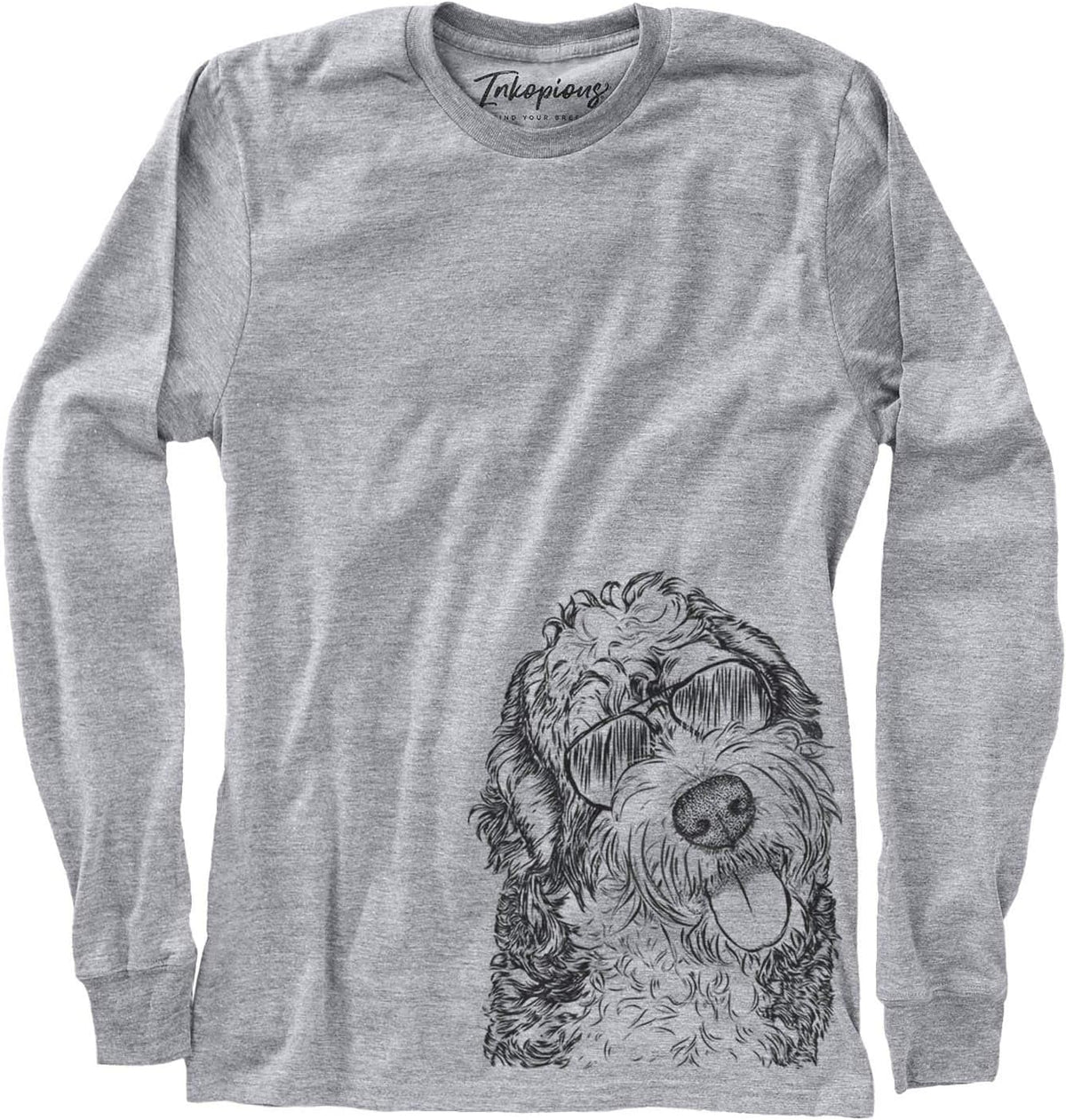 Aviator Kaci the Bernedoodle Dog Triblend T-Shirt - Unisex Long Sleeve