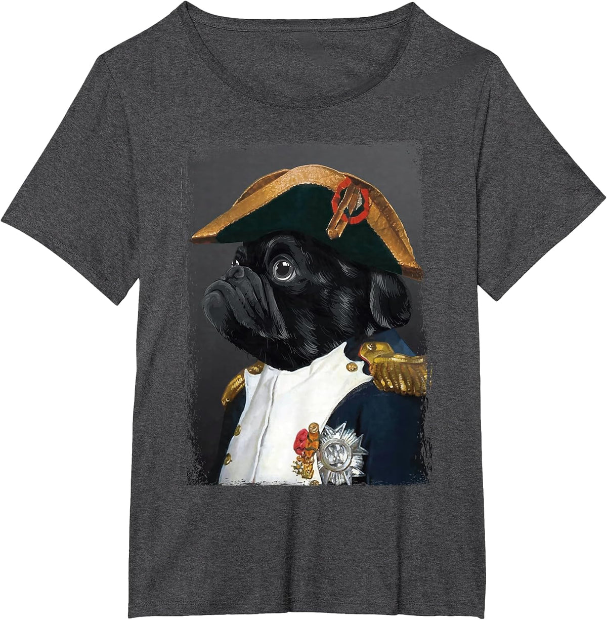 Dog Dad Mom Pug Shirt Men Women Funny Cute Black Pug T-Shirt - Dark Heather Grey