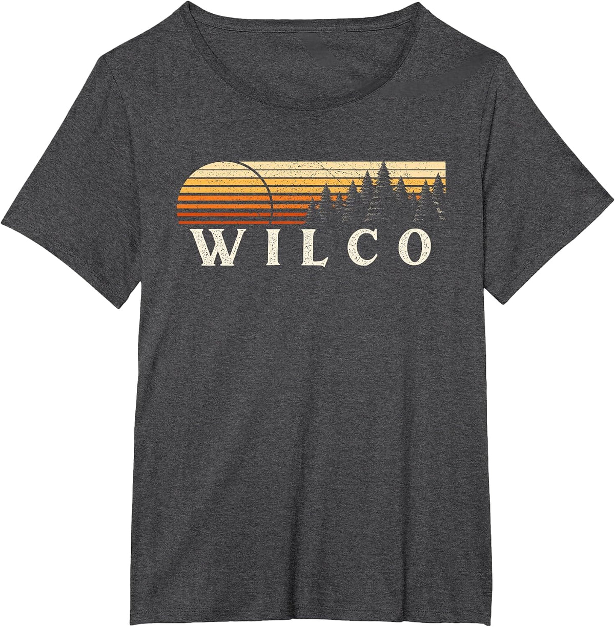 Wilco, TX Vintage Evergreen Sunset Eighties Retro T-Shirt - Dark Heather Grey