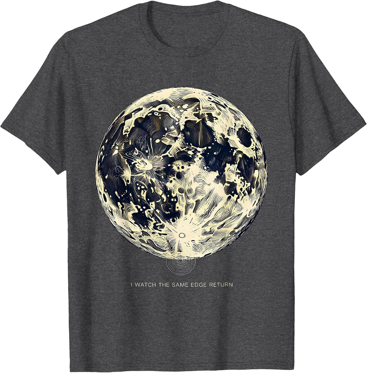I Watch The Same Edge Return Topographic Contour Astronomy T-Shirt - Dark Heather Grey
