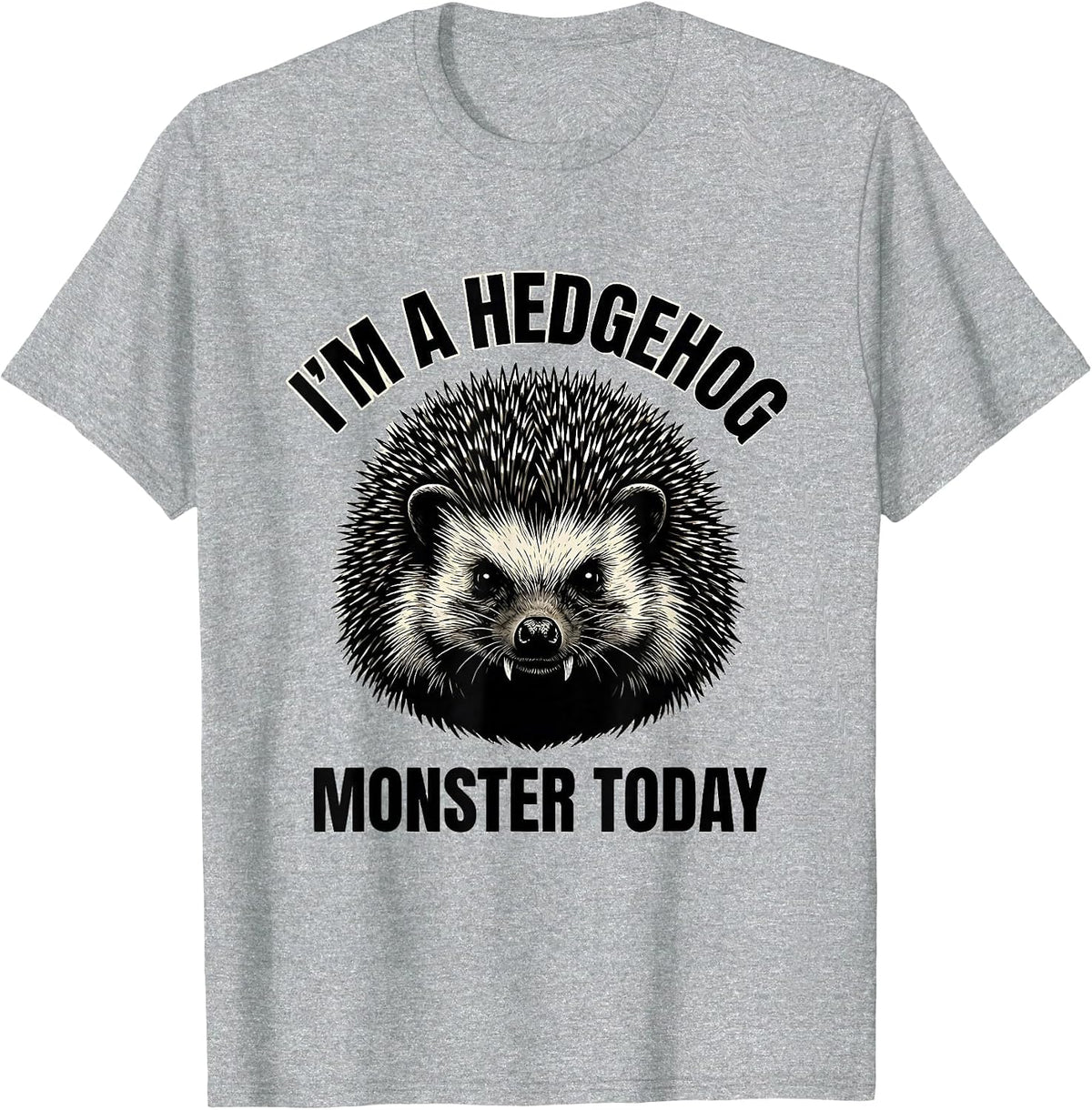 Men's I'm A Hedgehog Monster Today Funny Halloween Costume T-Shirt - Heather Grey