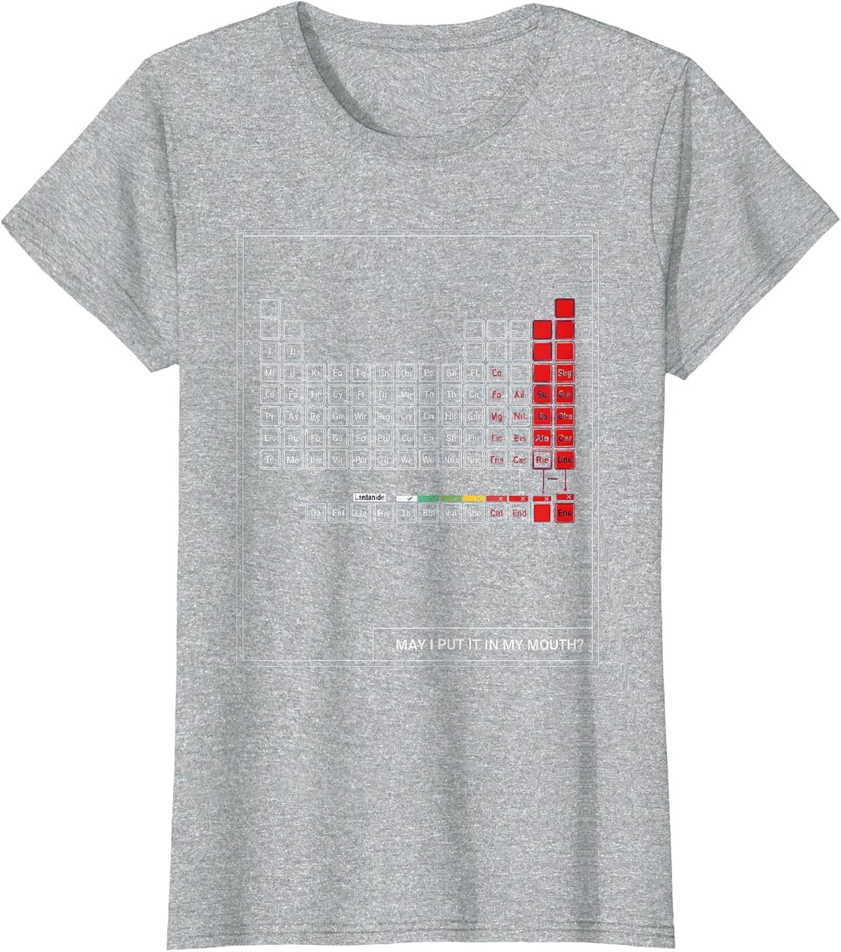 Women's May I Put It In My Mouth Funny Periodic Table Chemistry T-Shirt - Heather Grey