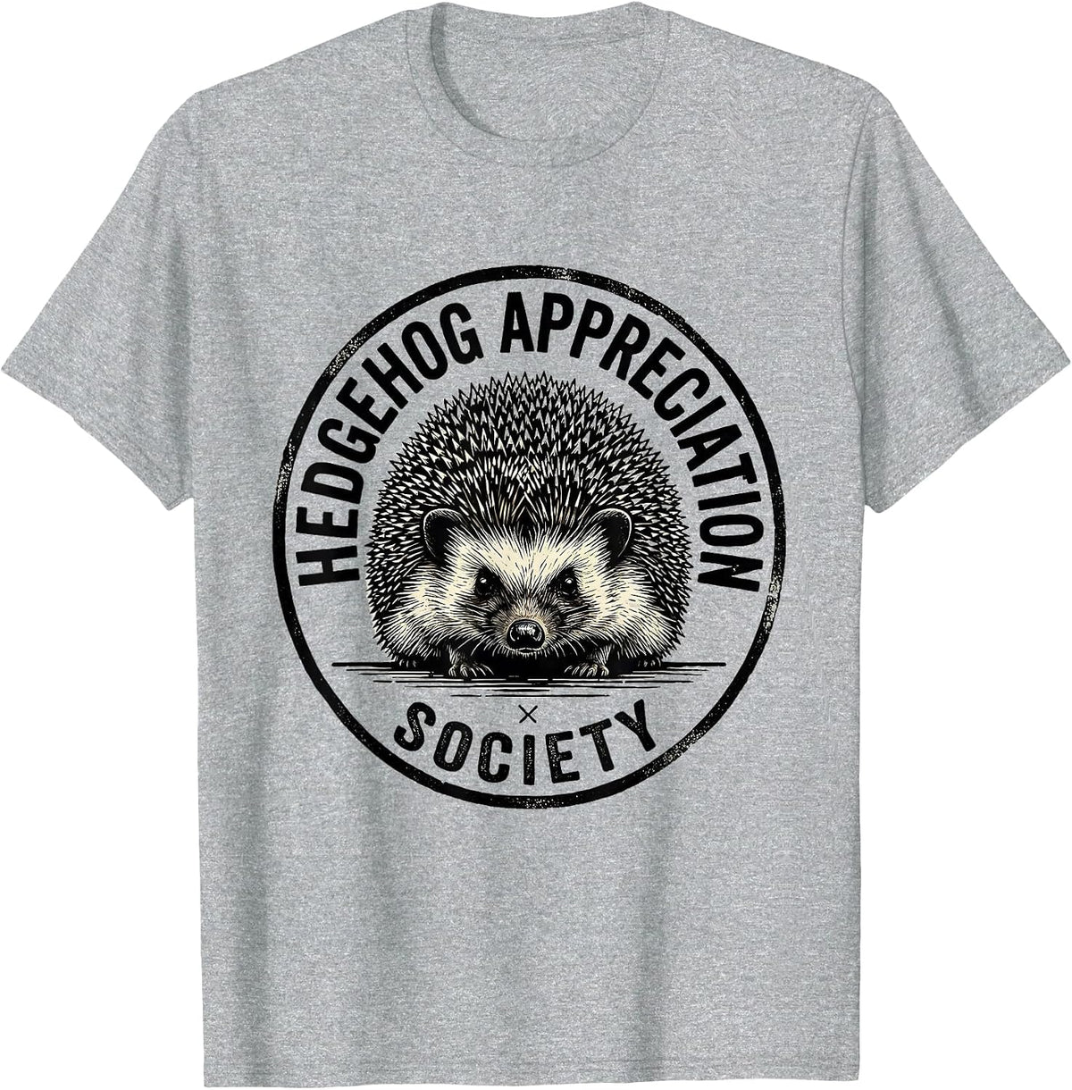 Men's Hedgehog Appreciation Society Funny Hedgehog Lover Quirky T-Shirt - Heather Grey