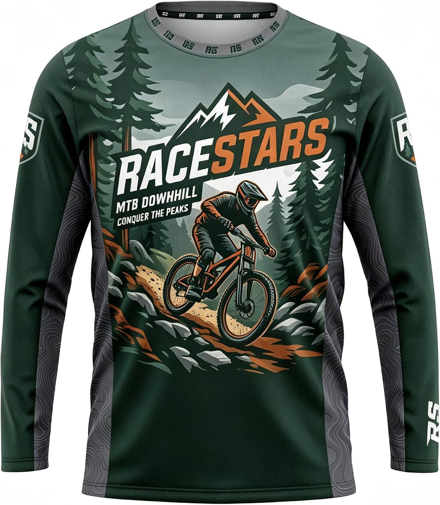 Men's MTB Jersey Long Sleeve Dirt Bike Motocross Cycling Racewear - Rs0390