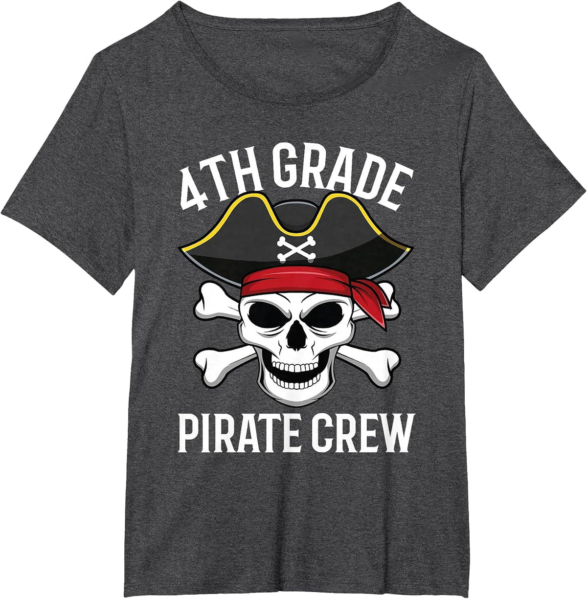4th Grade Pirate Crew Costume for Student Teacher T-Shirt - Dark Heather Grey