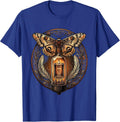 Moth and Vacuum Tube Vintage Rock Art Design T-Shirt - Royal Blue