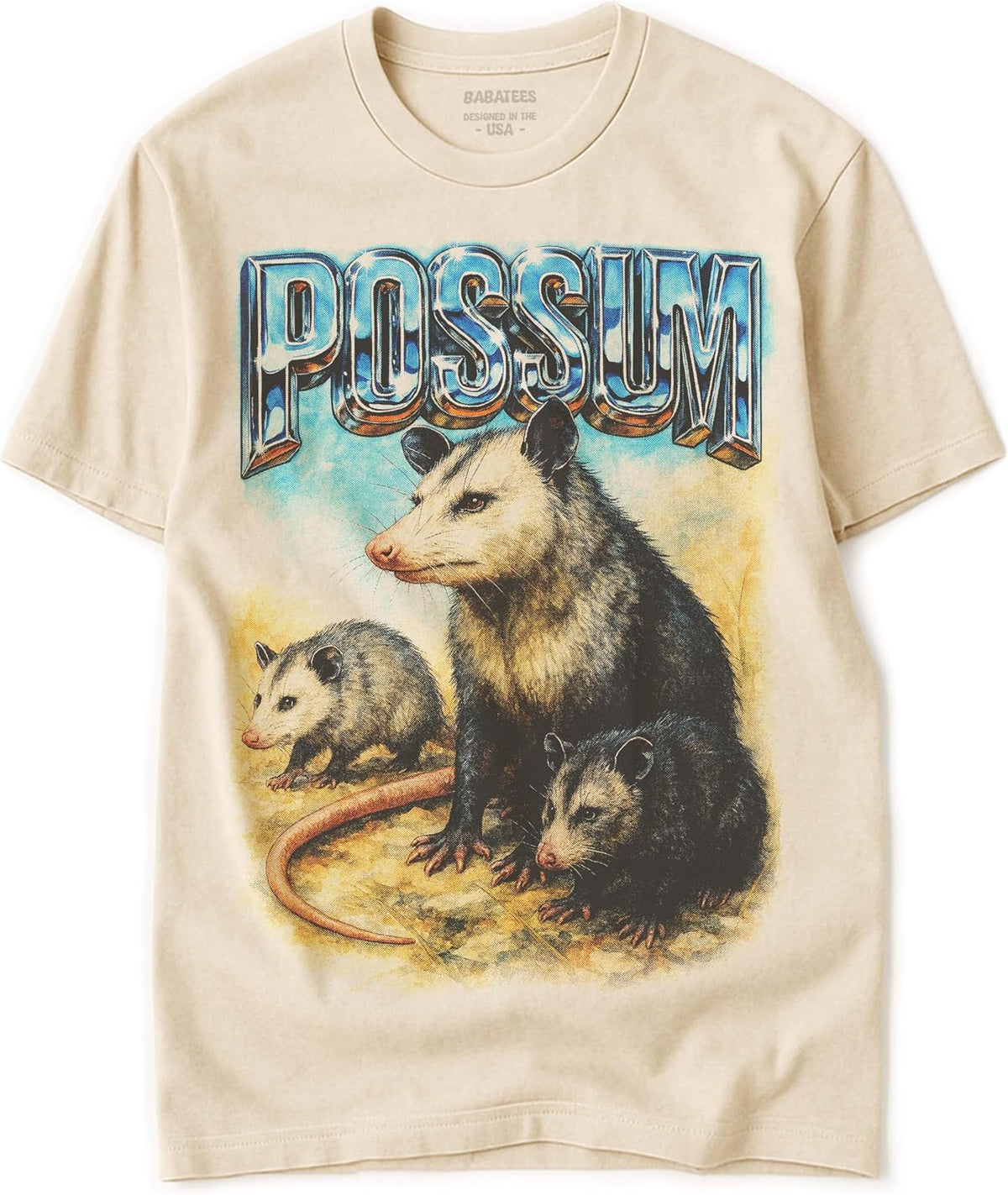 Rodents & Animals Heavy Metal Tshirt for Men & Women, Pet & Animal Lover - 100% Natural Undyed Cotton - Possum