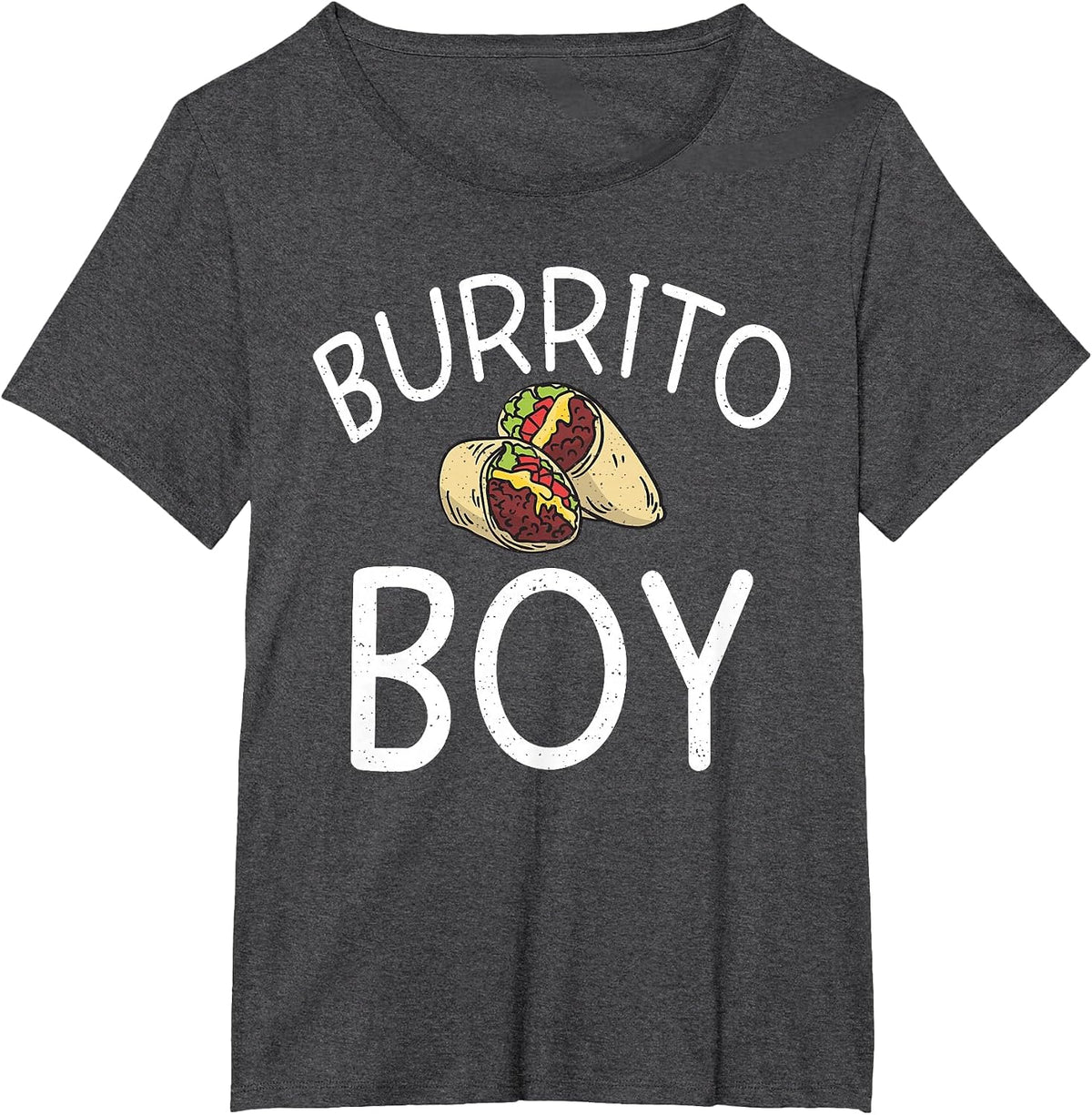 Burrito Boy Food Mexican T-Shirt - Dark Heather Grey
