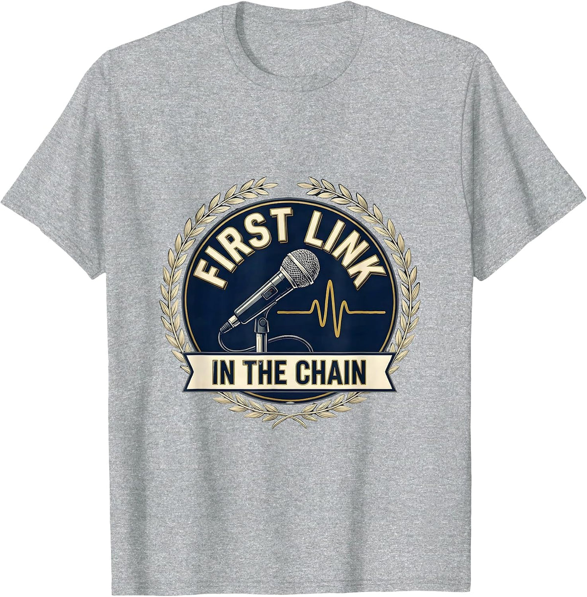 Men's First Link In The Chain 911 Dispatcher First Responder Pride T-Shirt - Heather Grey