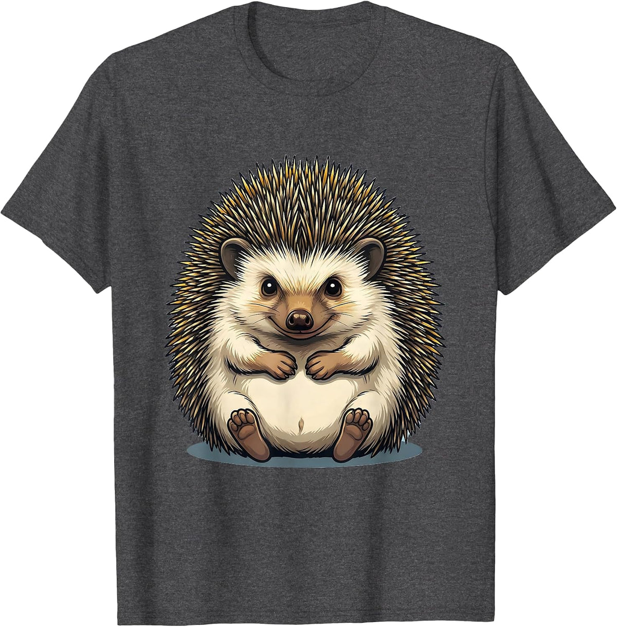 Hedgehog Hug Cartoon Funny Animal Lover Gift T-Shirt - Dark Heather Grey
