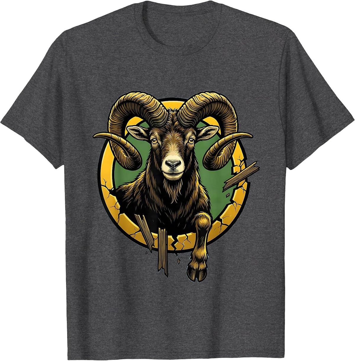 Goat Cartoon Funny Animal Lover Humor T-Shirt - Dark Heather Grey
