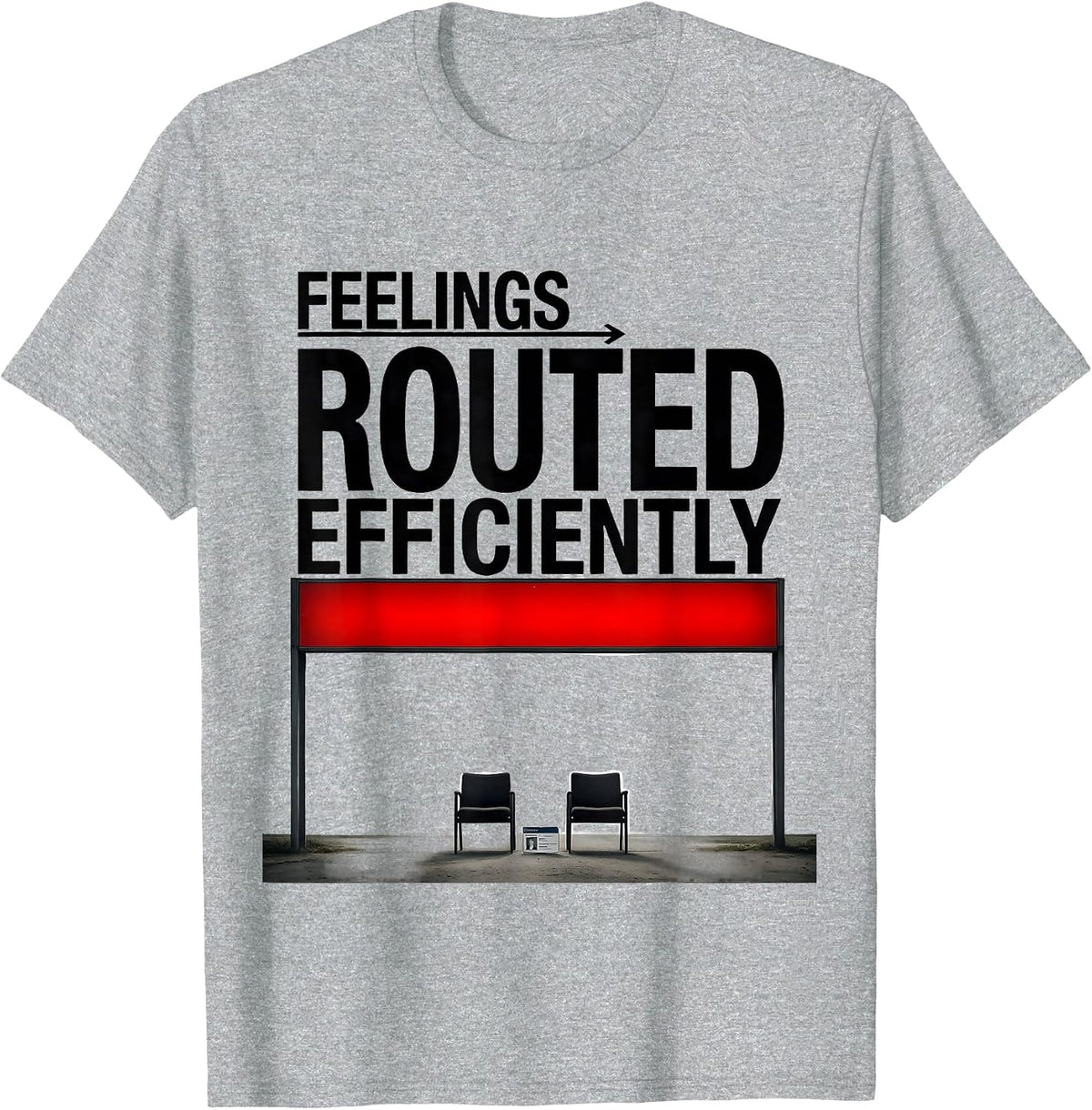Men's Feelings, Routed Efficiently Groovy Retro School Counselor T-Shirt - Heather Grey