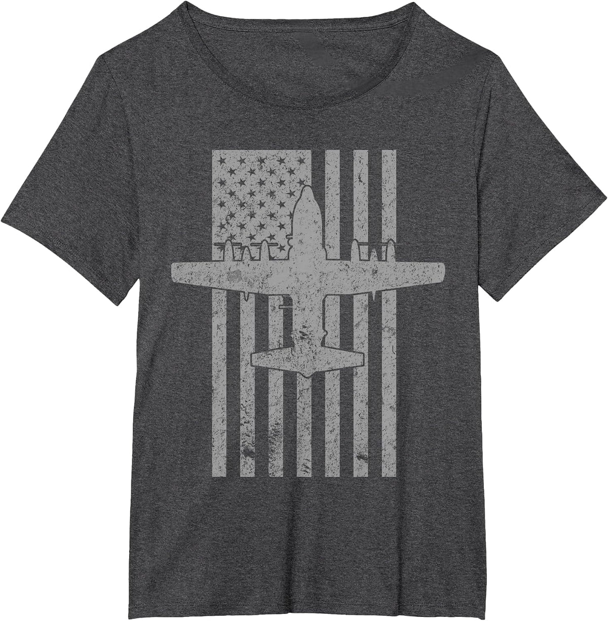 AC-130 Spectre Spooky Gunship Airplane Vintage Flag T-Shirt T-Shirt - Dark Heather Grey