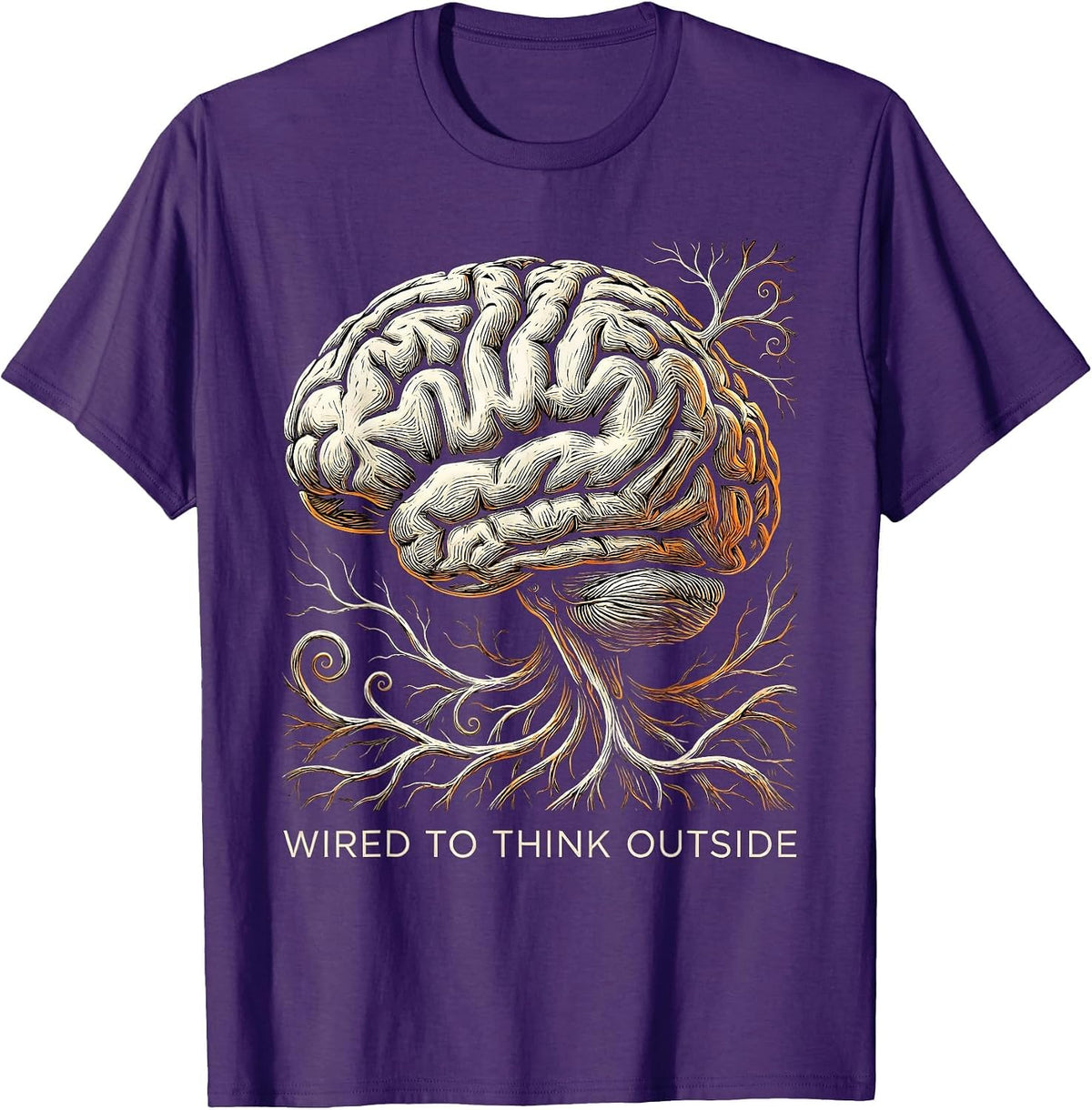 Men's Wired to Think Outside Dyslexia Awareness Design T-Shirt - Purple
