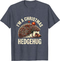 I’m A Christmas Hedgehug Cute Hedgehog Animal Lover Holiday T-Shirt - Heather Blue