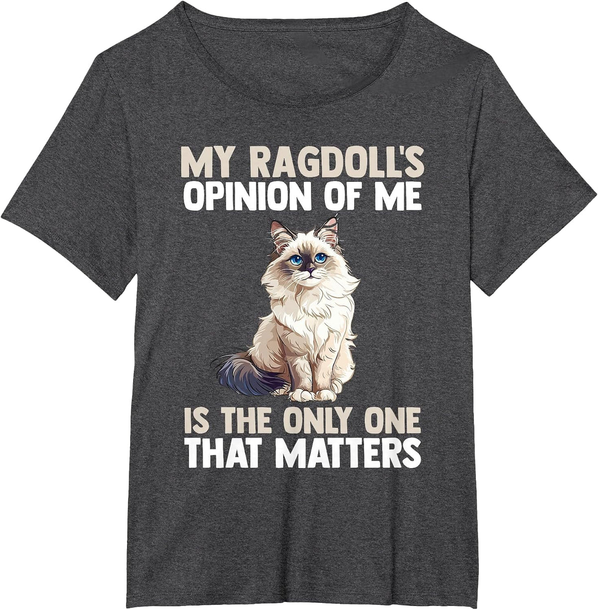Cat Ragdoll T-Shirt - Dark Heather Grey