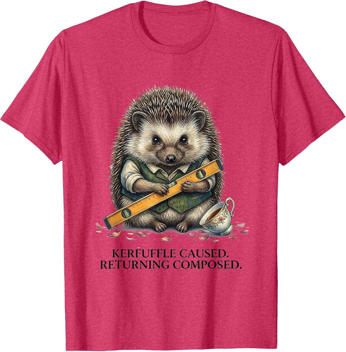 Kerfuffle Caused Returning Composed Whimsical Animal Meme T-Shirt - Red Heather