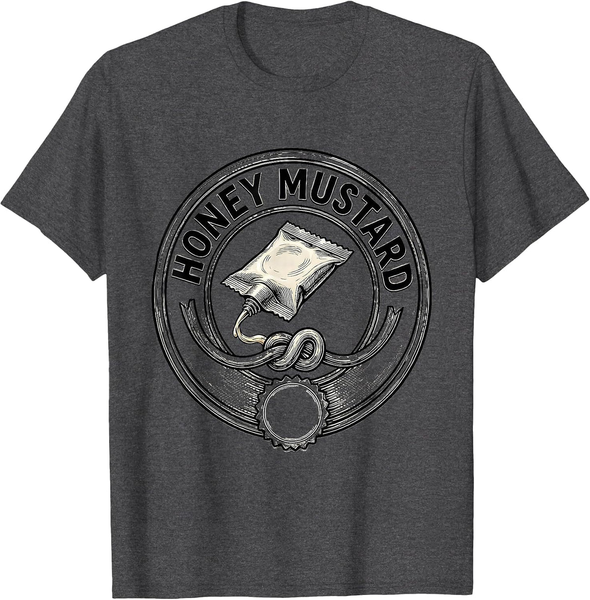 Honey Mustard Halloween Condiment Group Costume Humor T-Shirt - Dark Heather Grey