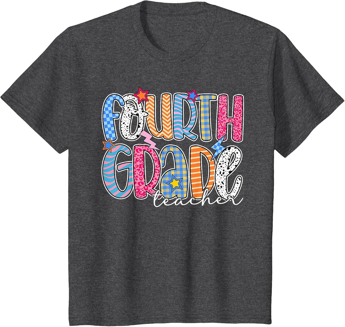 Fourth Grade Teacher 4th Grade Teachers Back to School T-Shirt - Dark Heather Grey