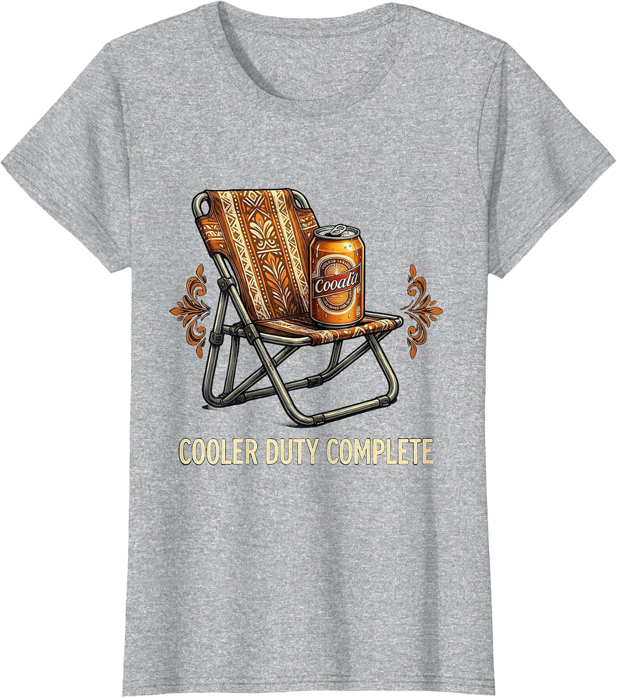 Women's Cooler Duty Complete Funny Beer Lover Labor Day Cookout T-Shirt - Heather Grey